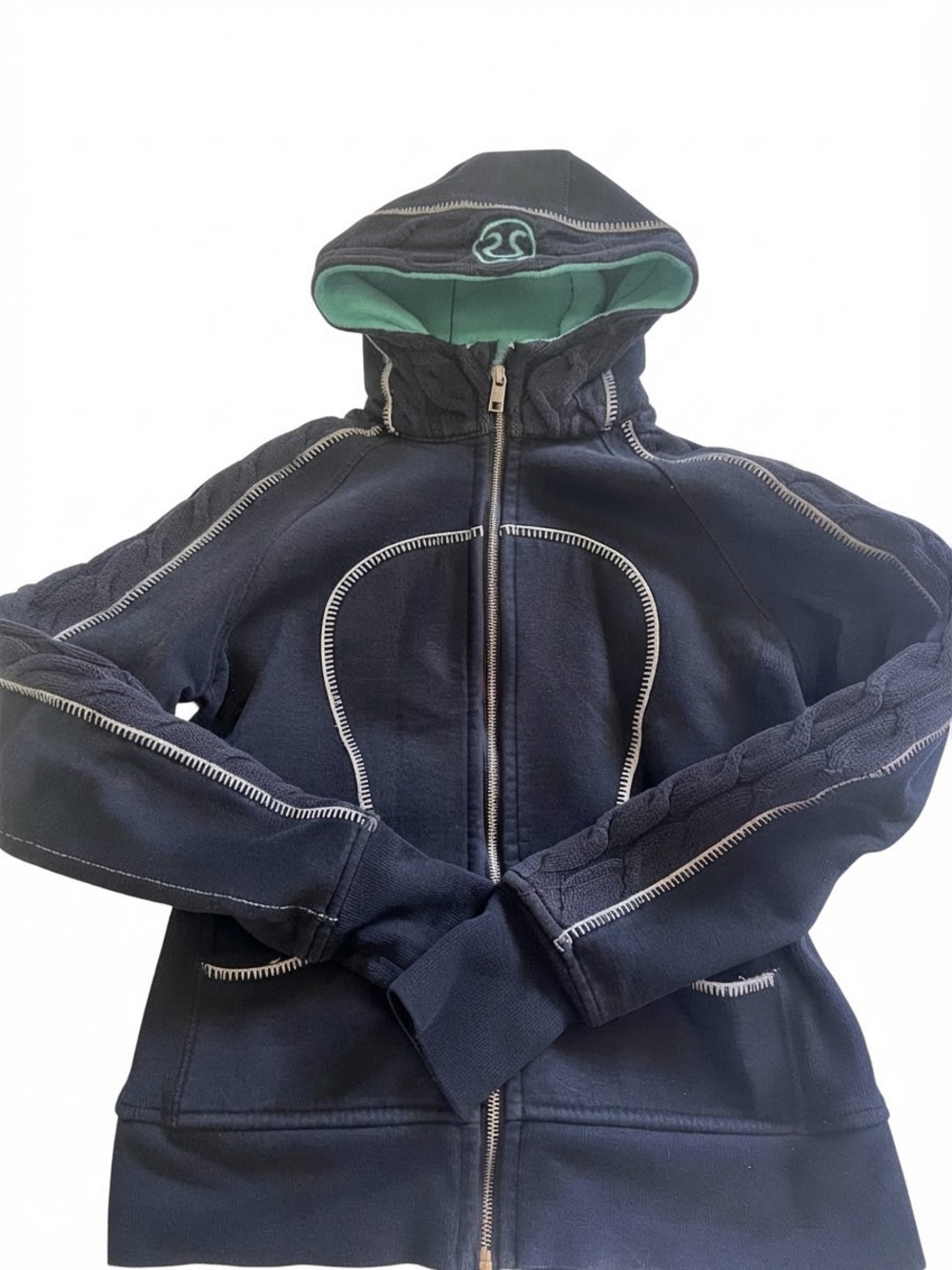 Lululemon SE Cable Knit Scuba Hoodie Black with Stitching